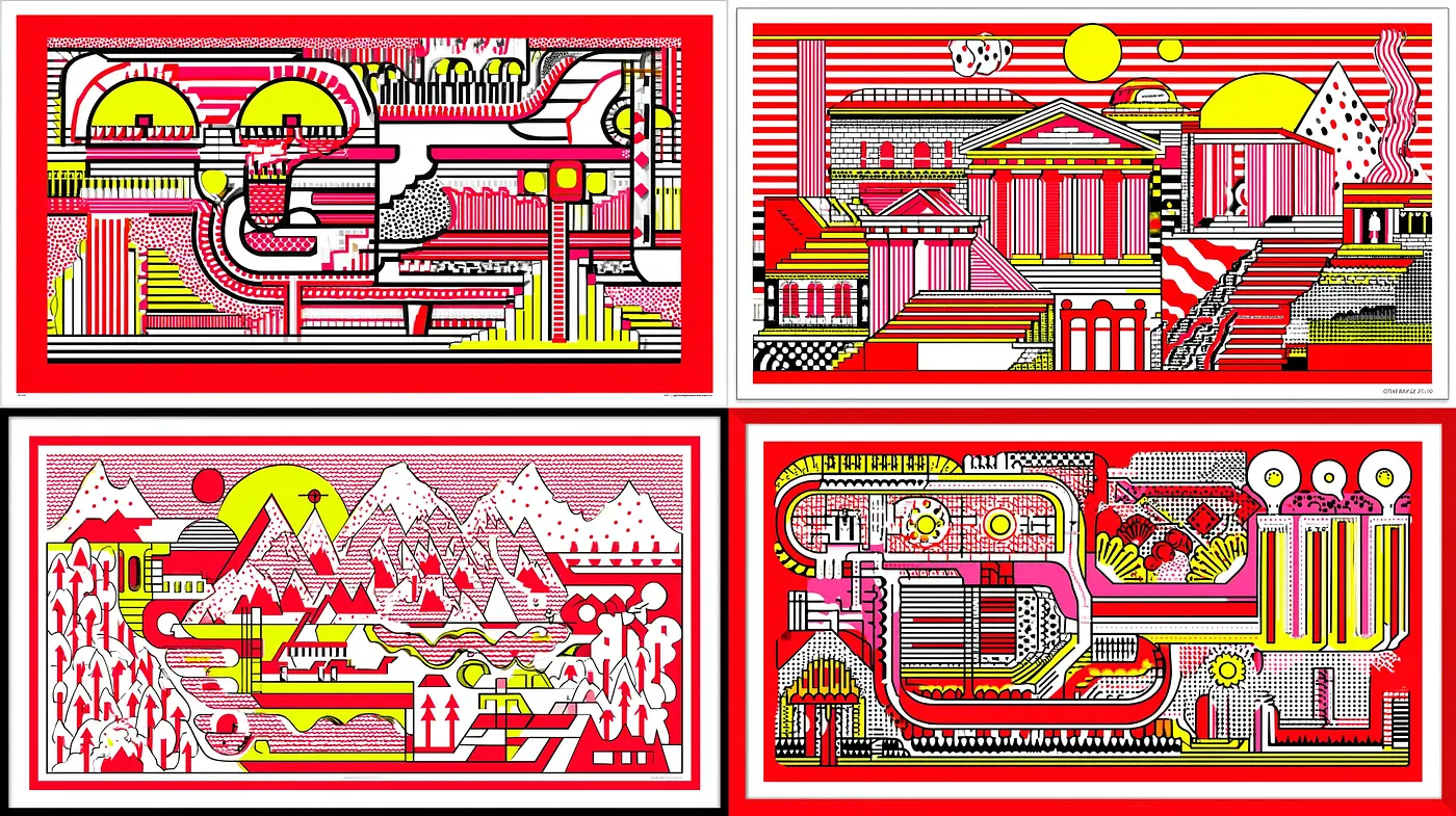 Vibrant Geometric Illustrations with a Modern Twist - Midjourney sref style