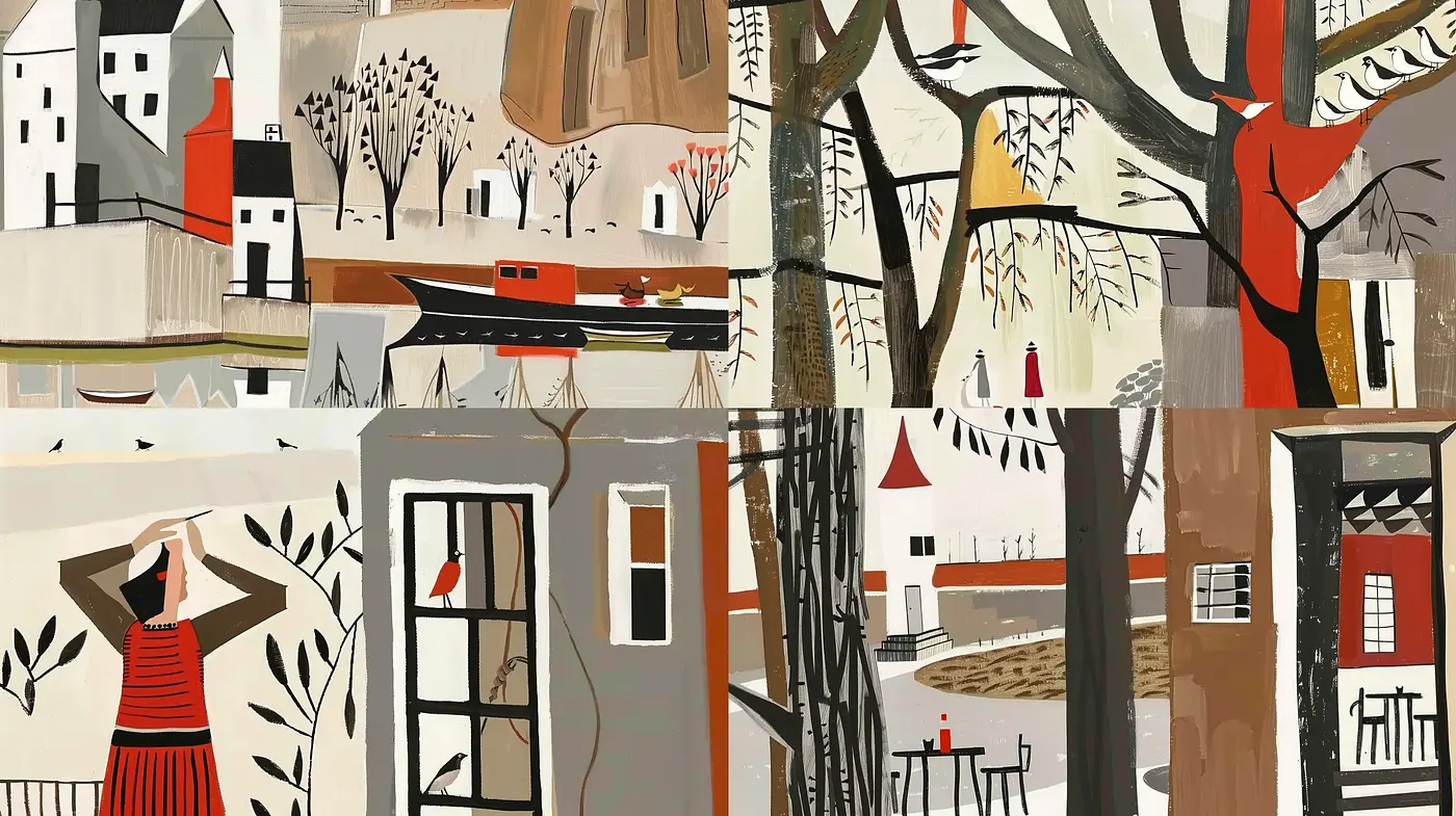 Timeless Tranquility in Earth Tones: A Consistent Artistic Expression - Midjourney sref style