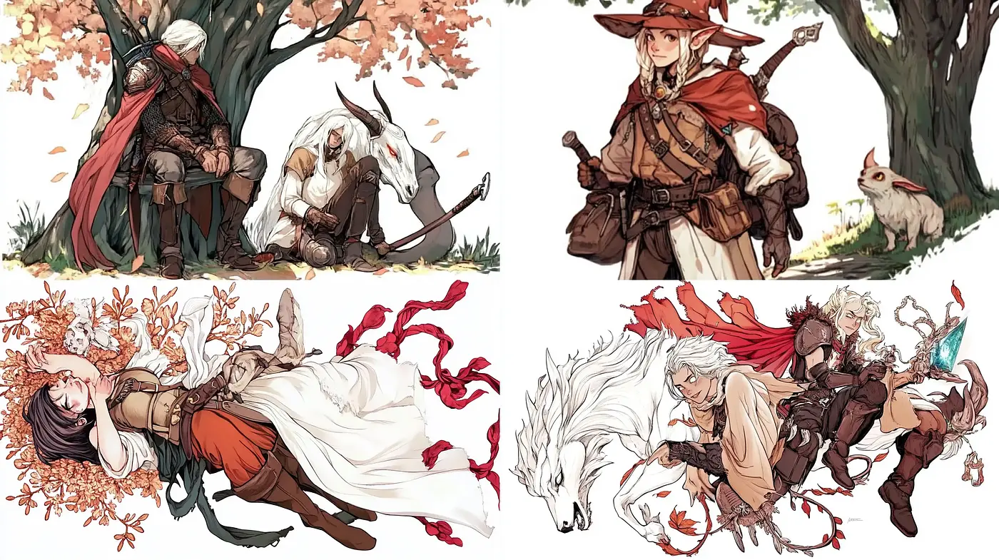 Whimsical Narrative in a Serene Pastel Fantasy Realm - Midjourney sref style
