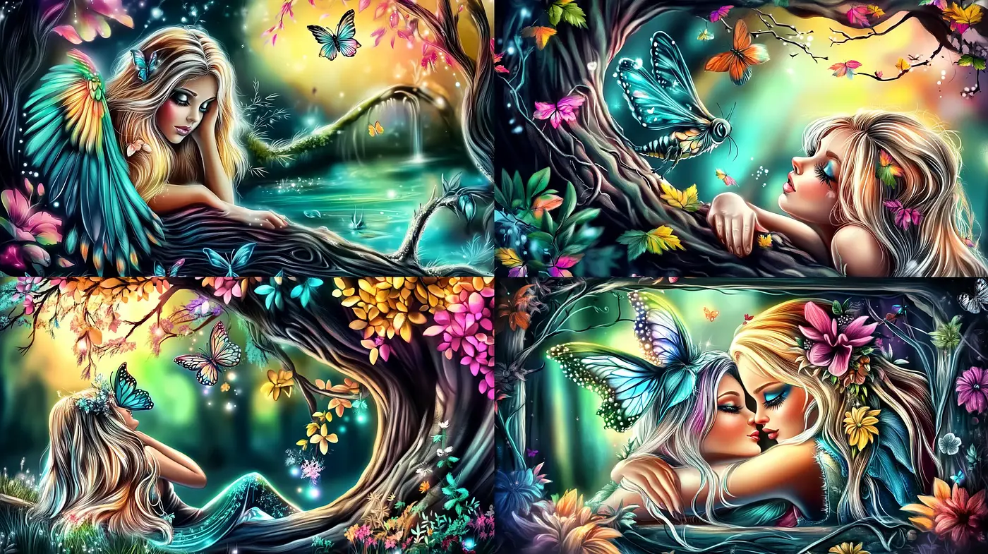 Enchanted Luminous Fantasy: A Vivid Dreamlike Artistry - Midjourney sref style