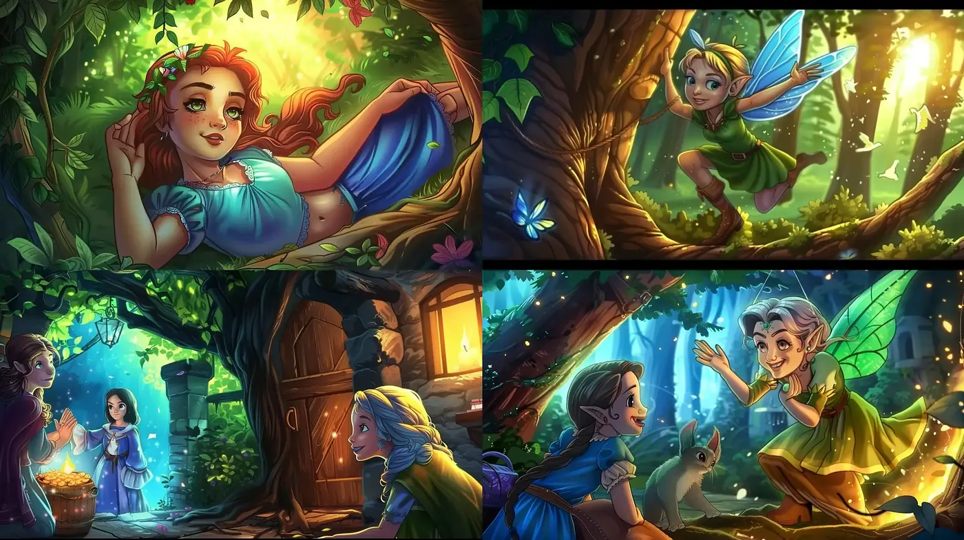Enchanted Forest Whimsy: A Vivid Tale of Fantasy and Light - Midjourney sref style