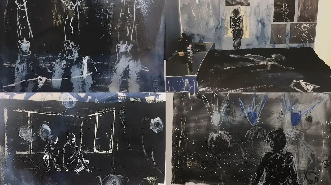 Monochromatic Nocturne: A Study of Shadows and Light in Contemporary Expressive Textures - Midjourney sref style