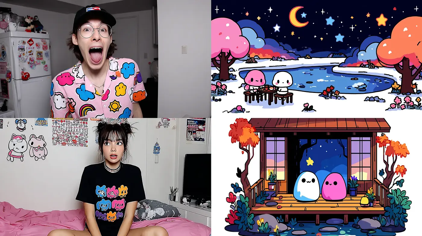 Playful and Whimsical Digital Aesthetic with Strong Cartoon Elements - Midjourney sref style