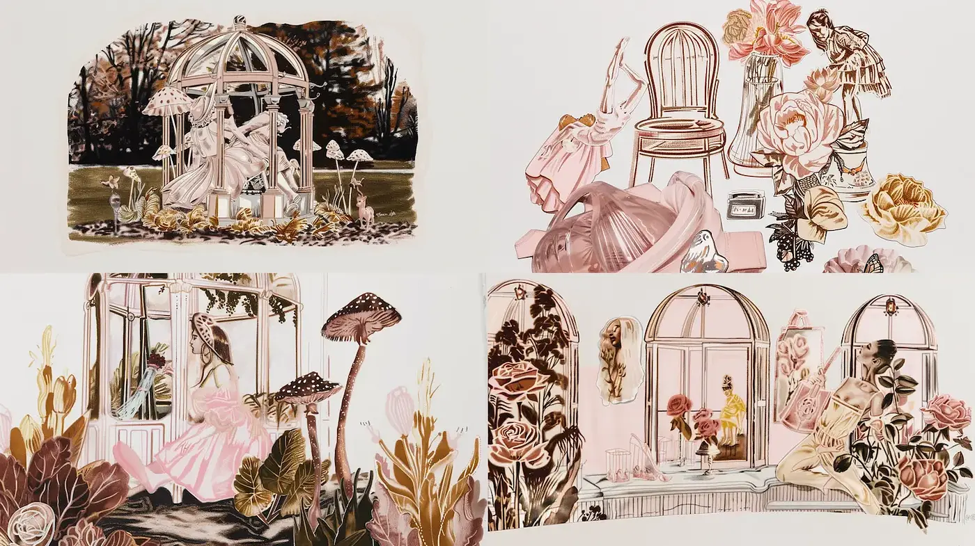 Whimsical Elegance in Soft Pastel Tones - Midjourney sref style