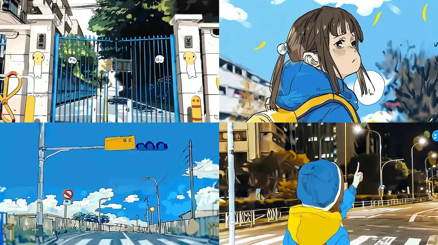 Bright and Playful Urban Illustrations with a Distinctive Art Style - Midjourney sref style