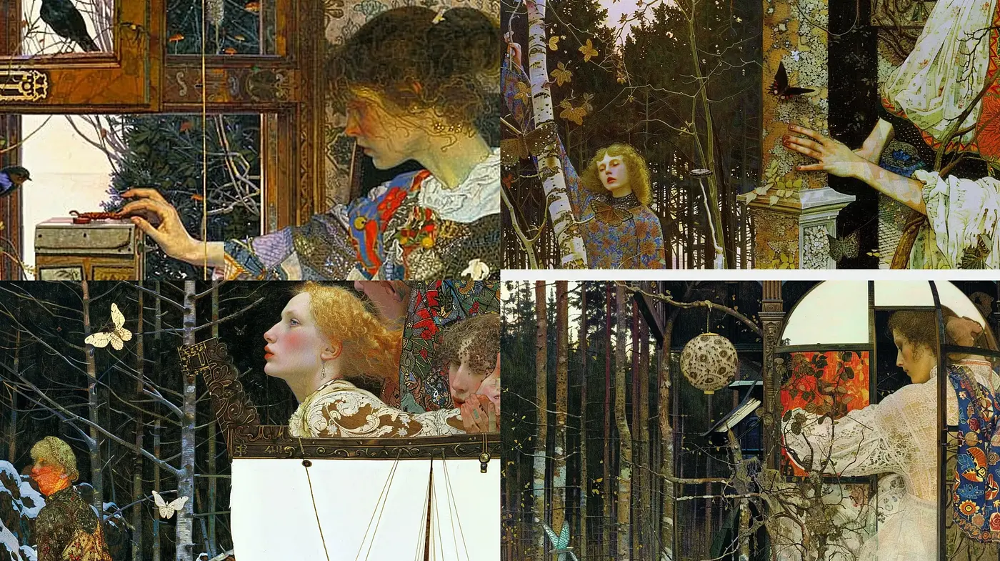Enchanted Tapestry: A Mosaic of Intricate Botanical Elegance - Midjourney sref style