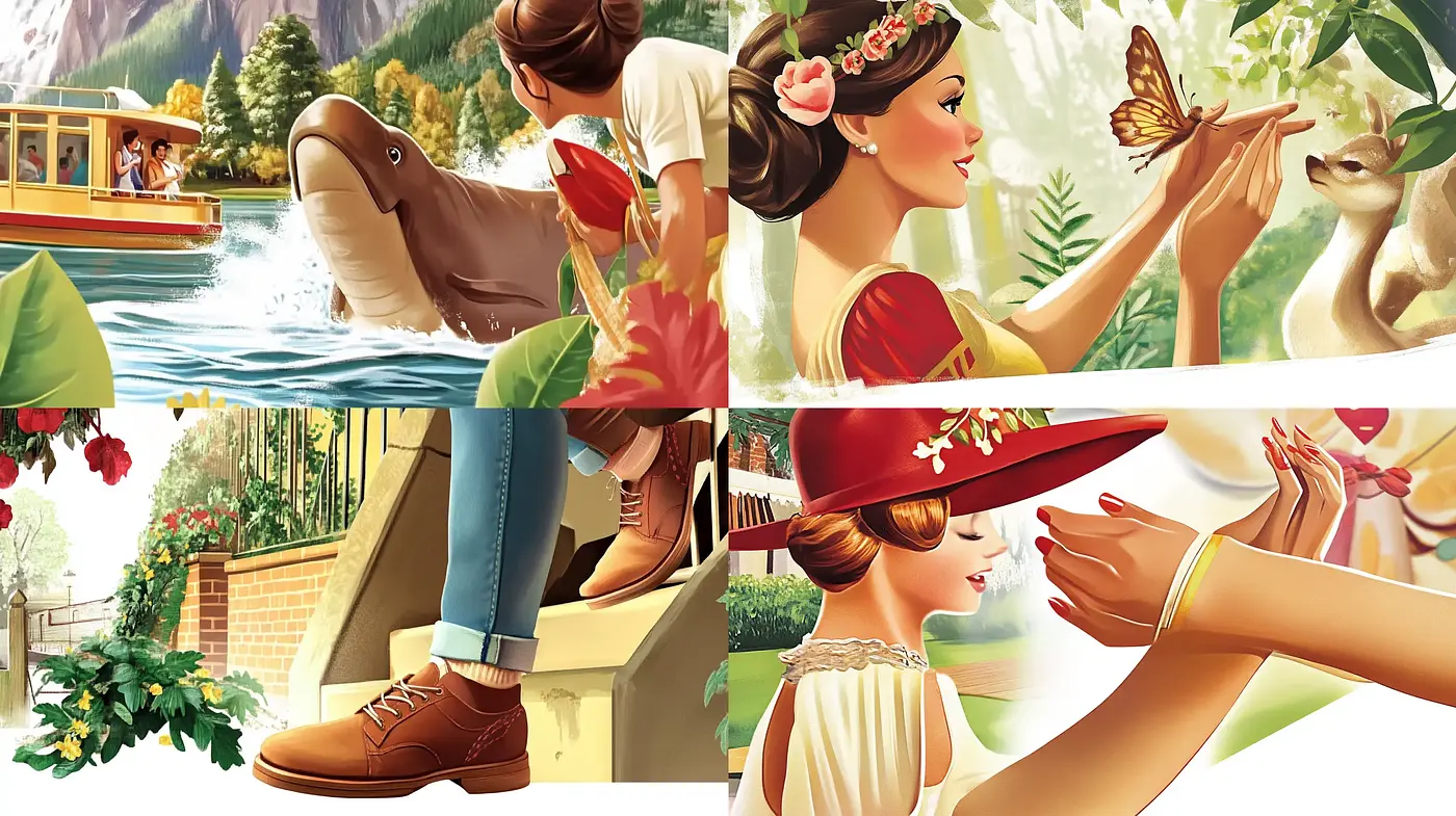 Idyllic Serenity: A Fusion of Vintage Illustration and Photorealism - Midjourney sref style