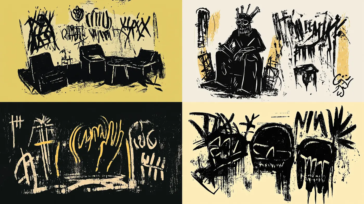 Abstract Expressionist Graffiti Fusion - Midjourney sref style