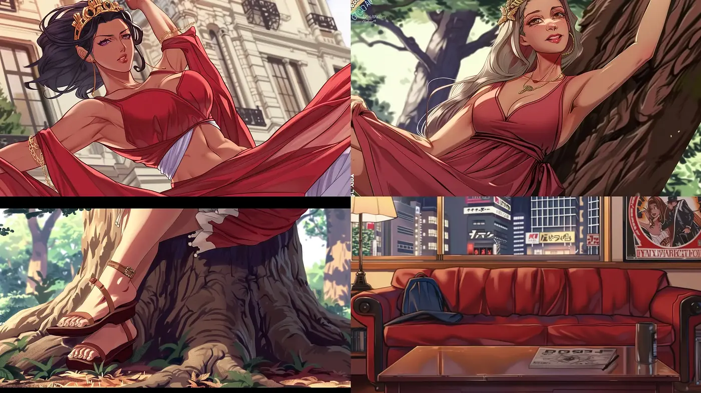 Consistent Elegance with a Modern Anime Essence - Midjourney sref style
