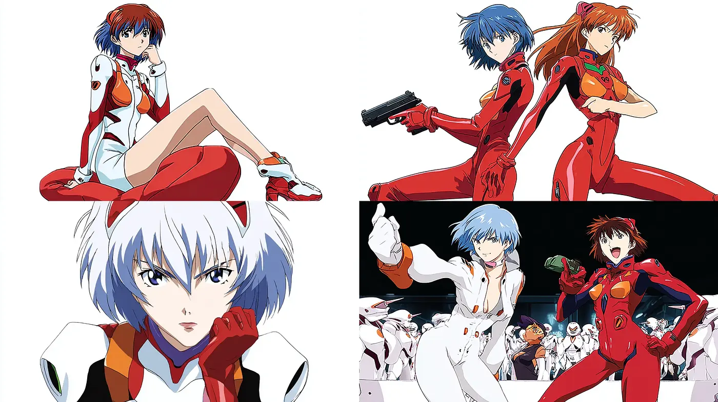Dynamic and expressive anime-inspired character designs with dramatic storytelling elements - Midjourney sref style