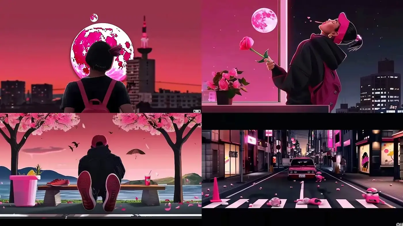 Cohesive Dreamlike Aesthetic Blending Urban and Nature Elements - Midjourney sref style