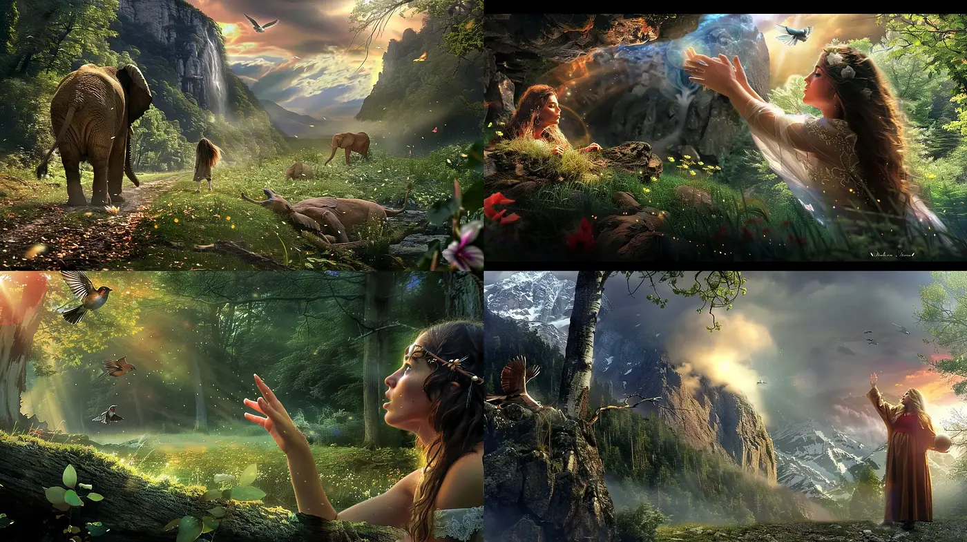 Enigmatic Natural World in Luminescent Realism - Midjourney sref style
