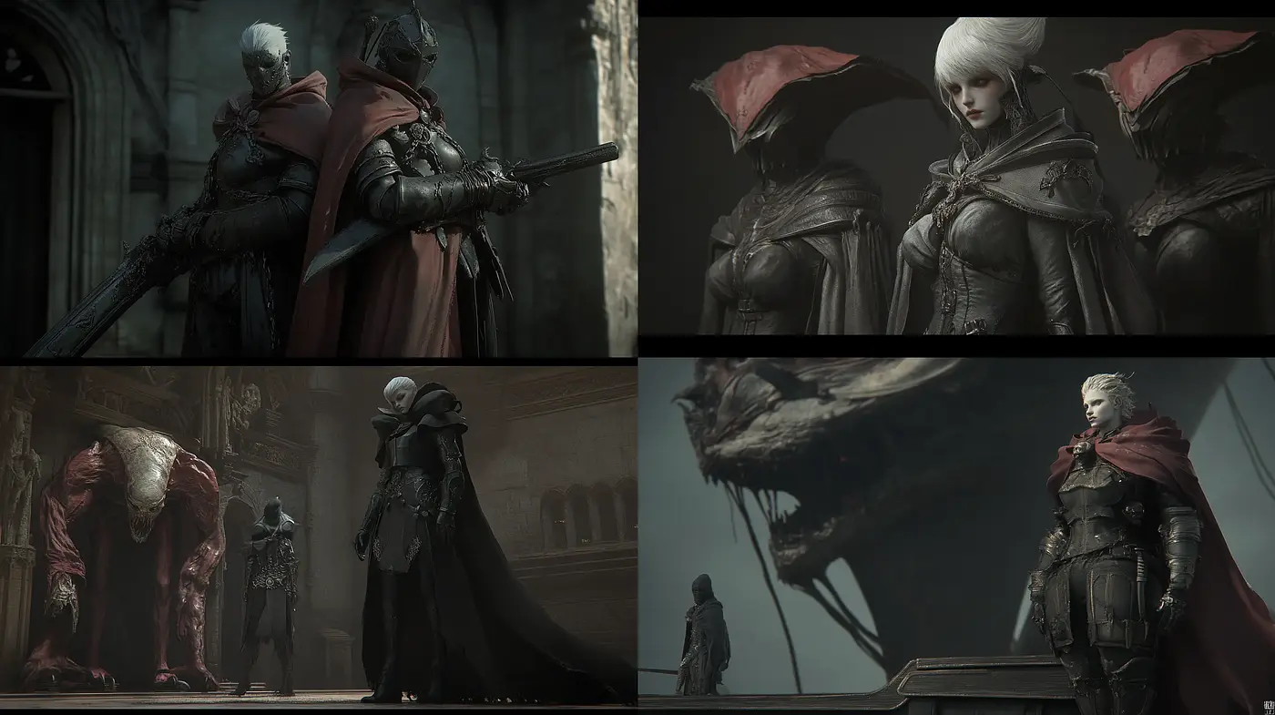 Gothic Fantasy Echoes with a Dark Cinematic Allure - Midjourney sref style