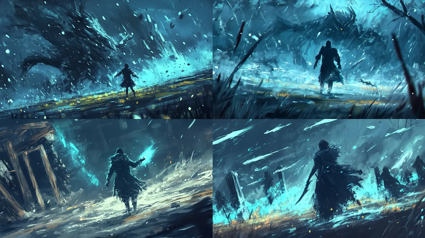 Tempestuous Ethereal Brushstrokes of a Mystic Voyage - Midjourney sref style