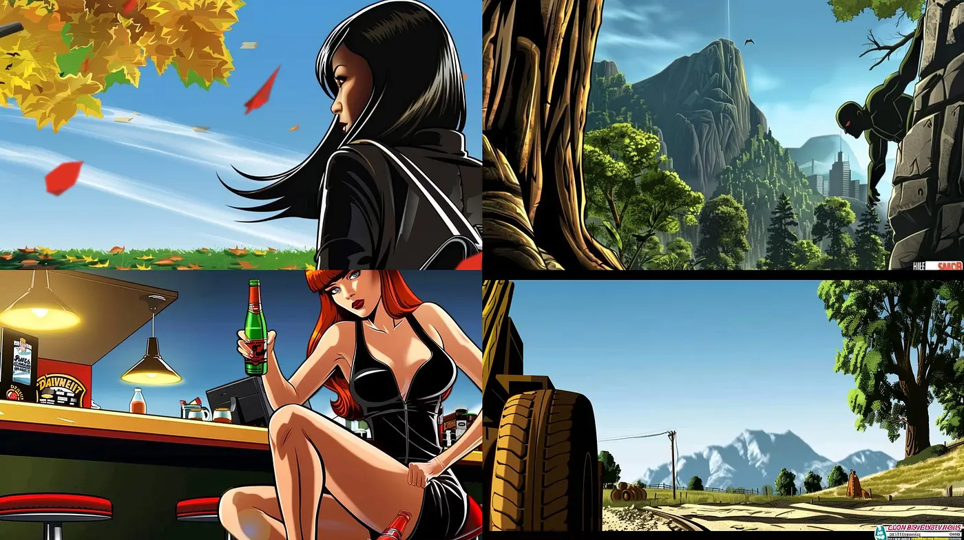 Vibrant Graphic Novel Panache with a Nostalgic Adventure Essence - Midjourney sref style
