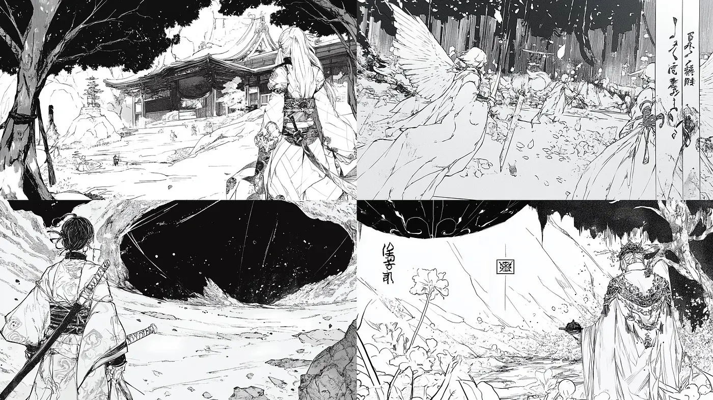 Monochromatic Ink-Wash Dreamscapes with Ethereal Overtones - Midjourney sref style