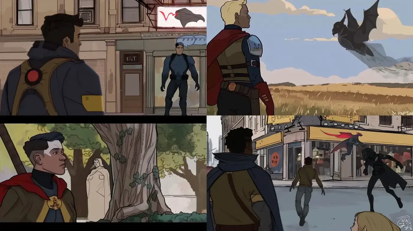 Stylized Narrative Imagery with Comic Influences - Midjourney sref style