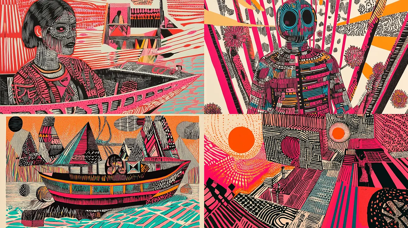 Vibrant Tapestry of Modern Folk Art - Midjourney sref style