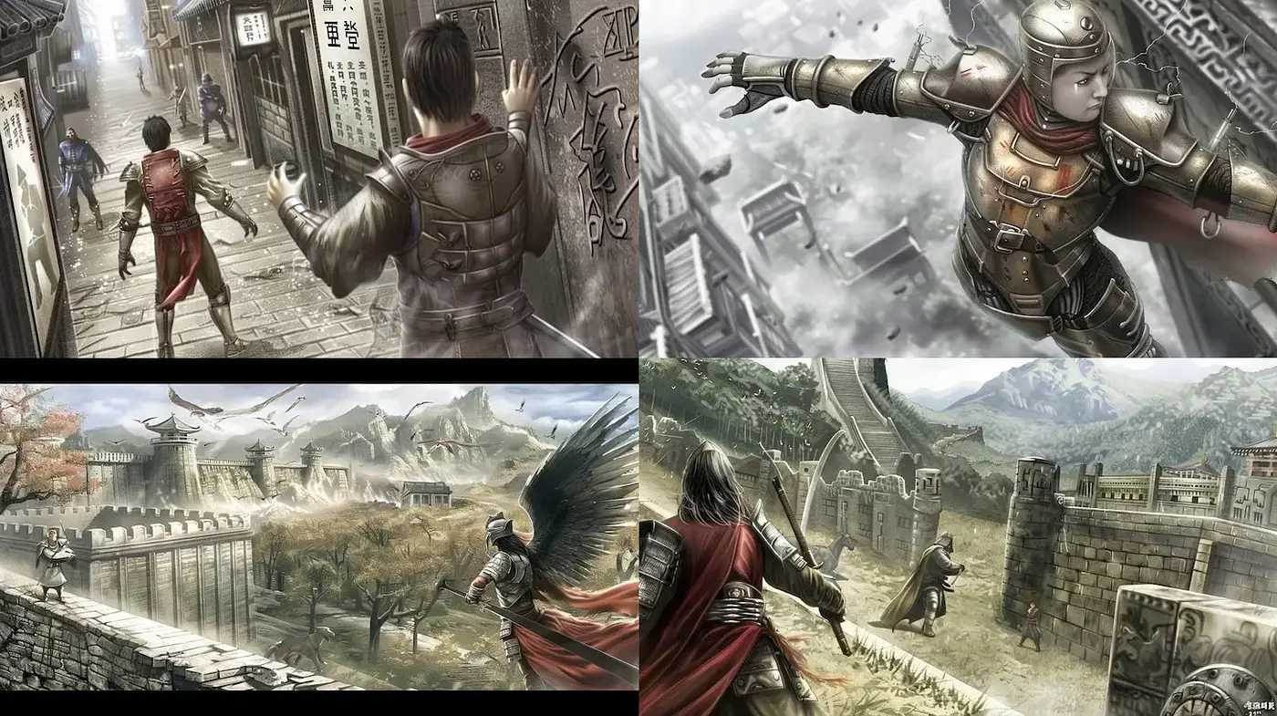 Cinematic Narrative with a Touch of Fantasy and Adventure - Midjourney sref style