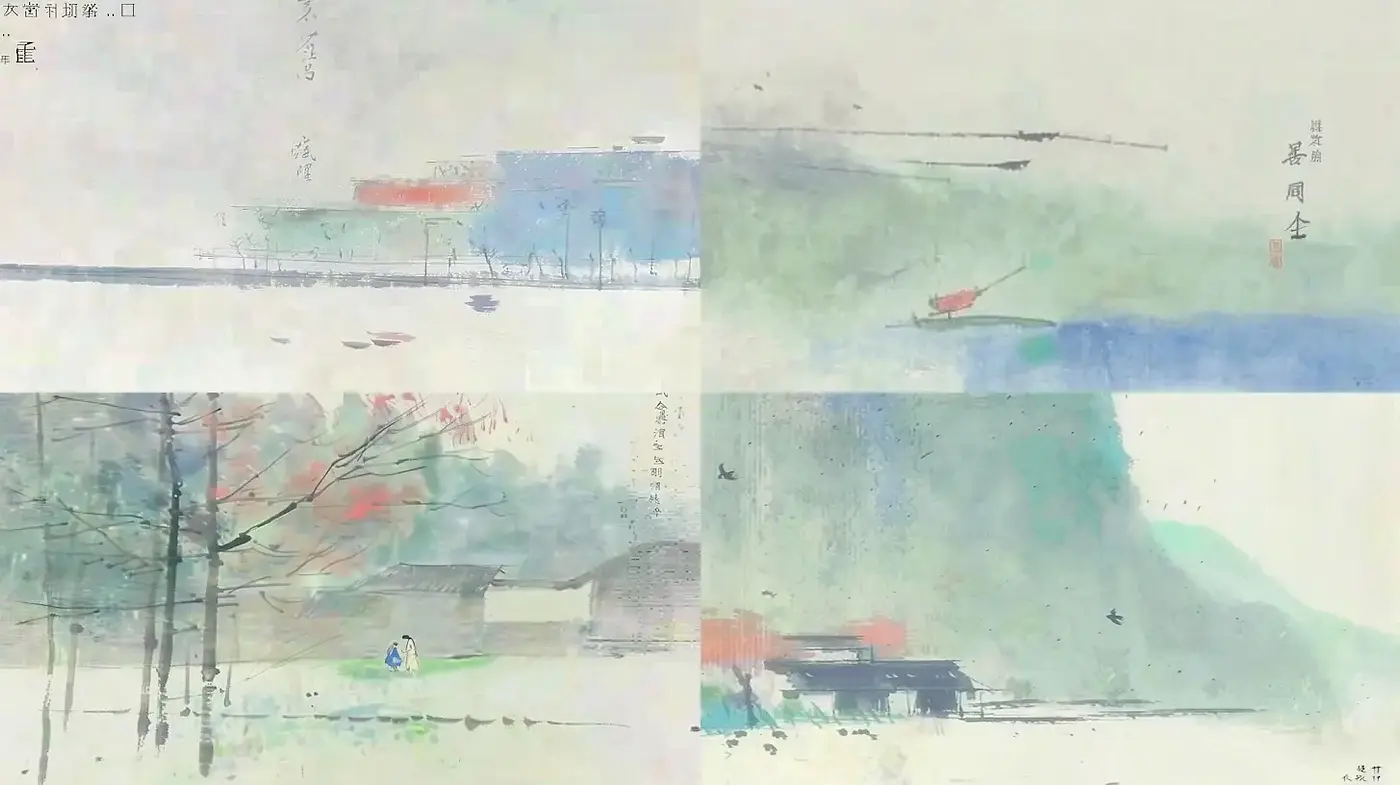 Serene and Ethereal Landscape in Watercolor Style - Midjourney sref style