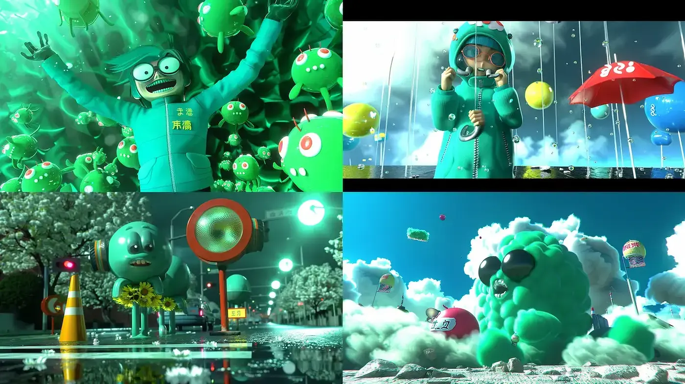 Playful and Whimsical 3D Animation with Vibrant Colors - Midjourney sref style