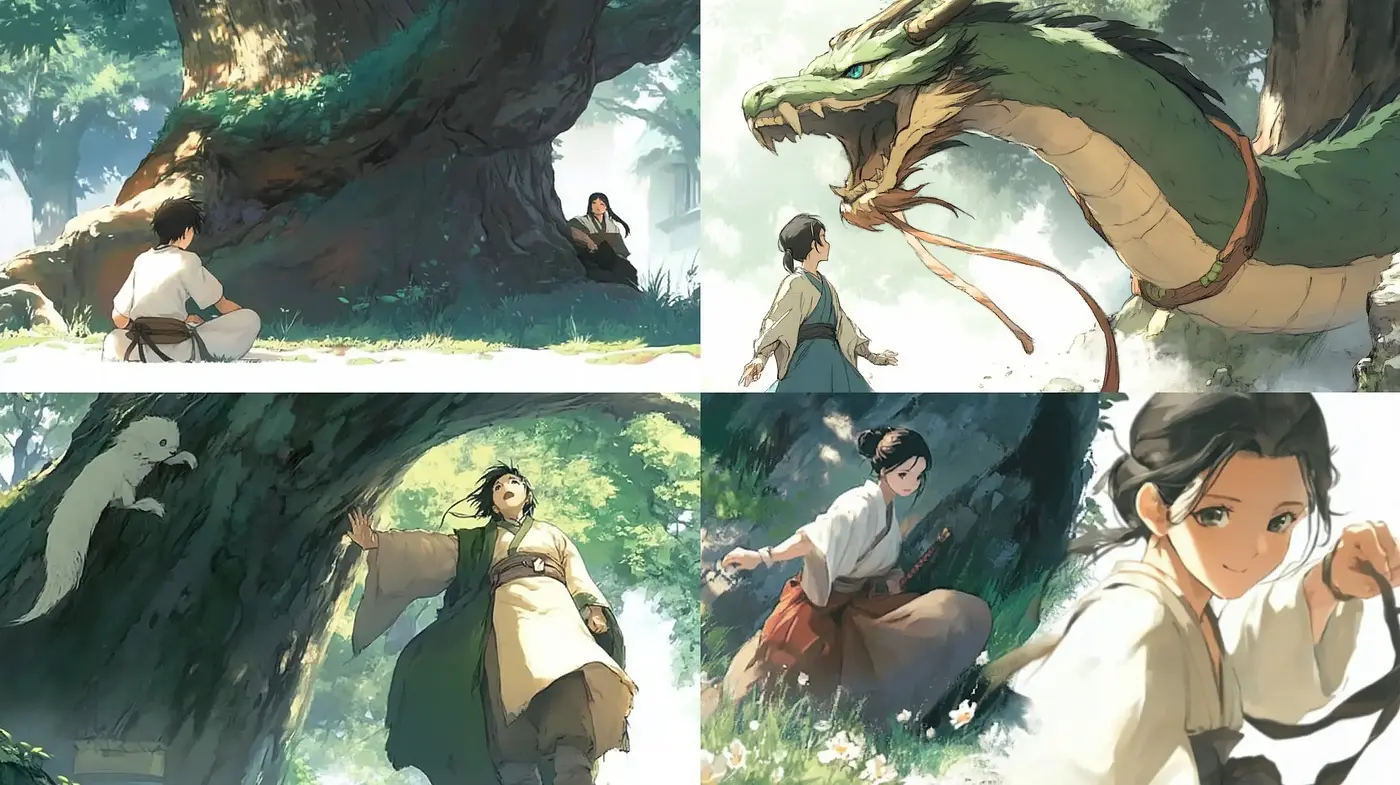 Enchanted Forest Whispers: A Ghibli-inspired Dreamscape - Midjourney sref style