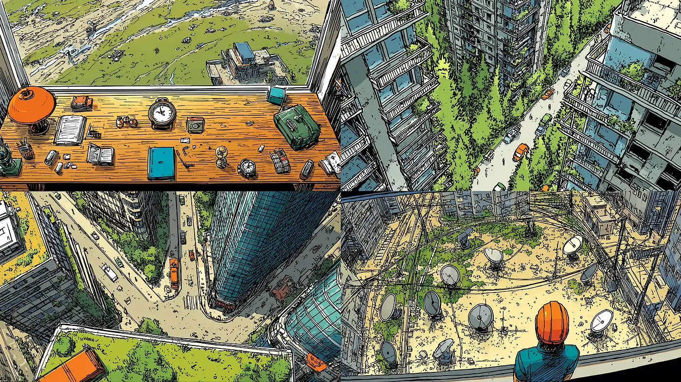 Dynamic Urban Landscapes with Graphic Novel Aesthetics - Midjourney sref style