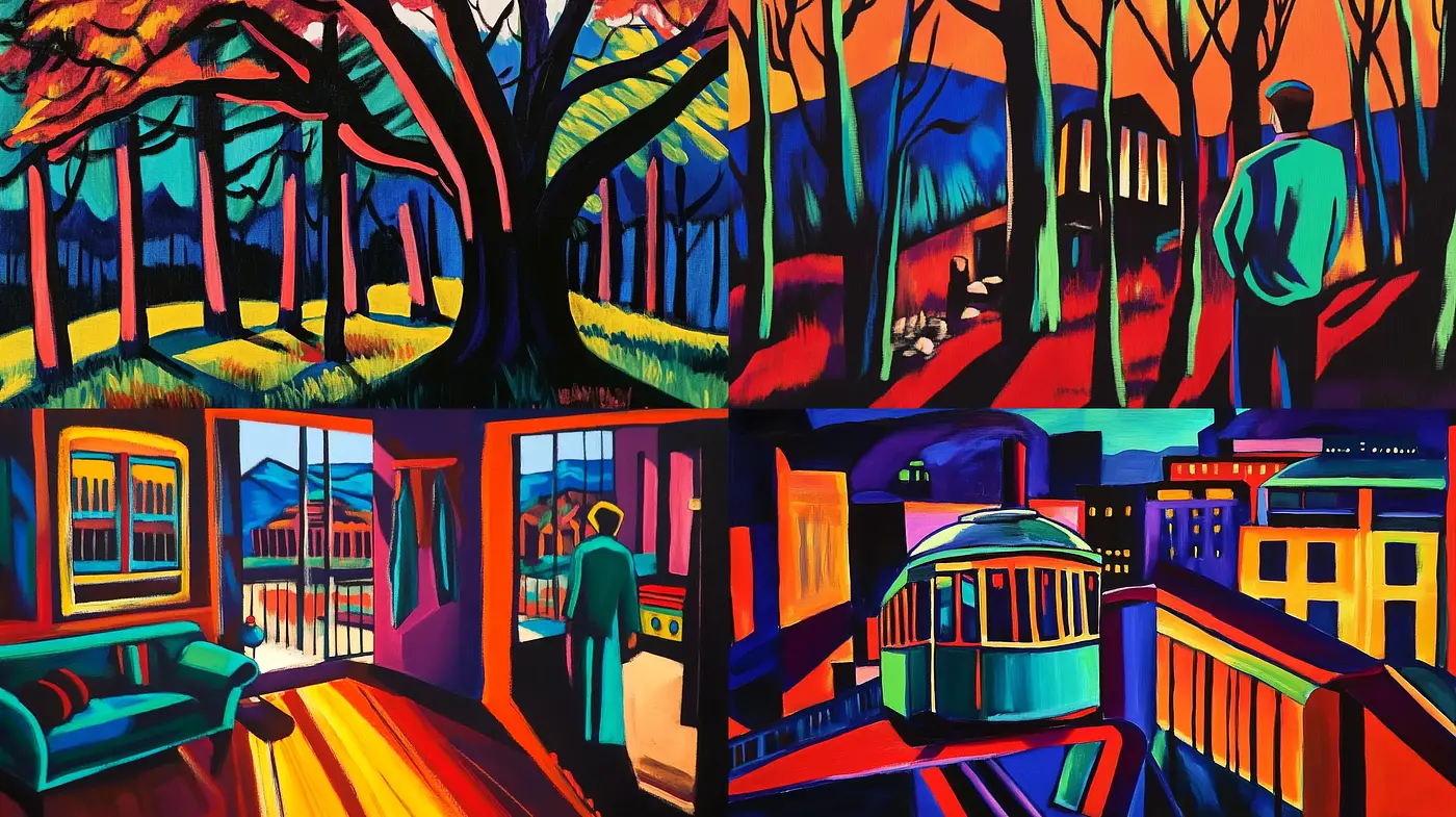 Vibrant Expressionism: A Fusion of Vivid Hues and Bold Contrasts - Midjourney sref style