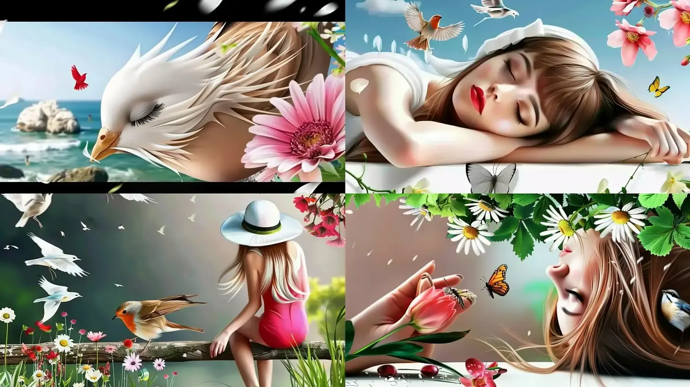 Idyllic Nature-Inspired Serenity with Surrealist Overtones - Midjourney sref style