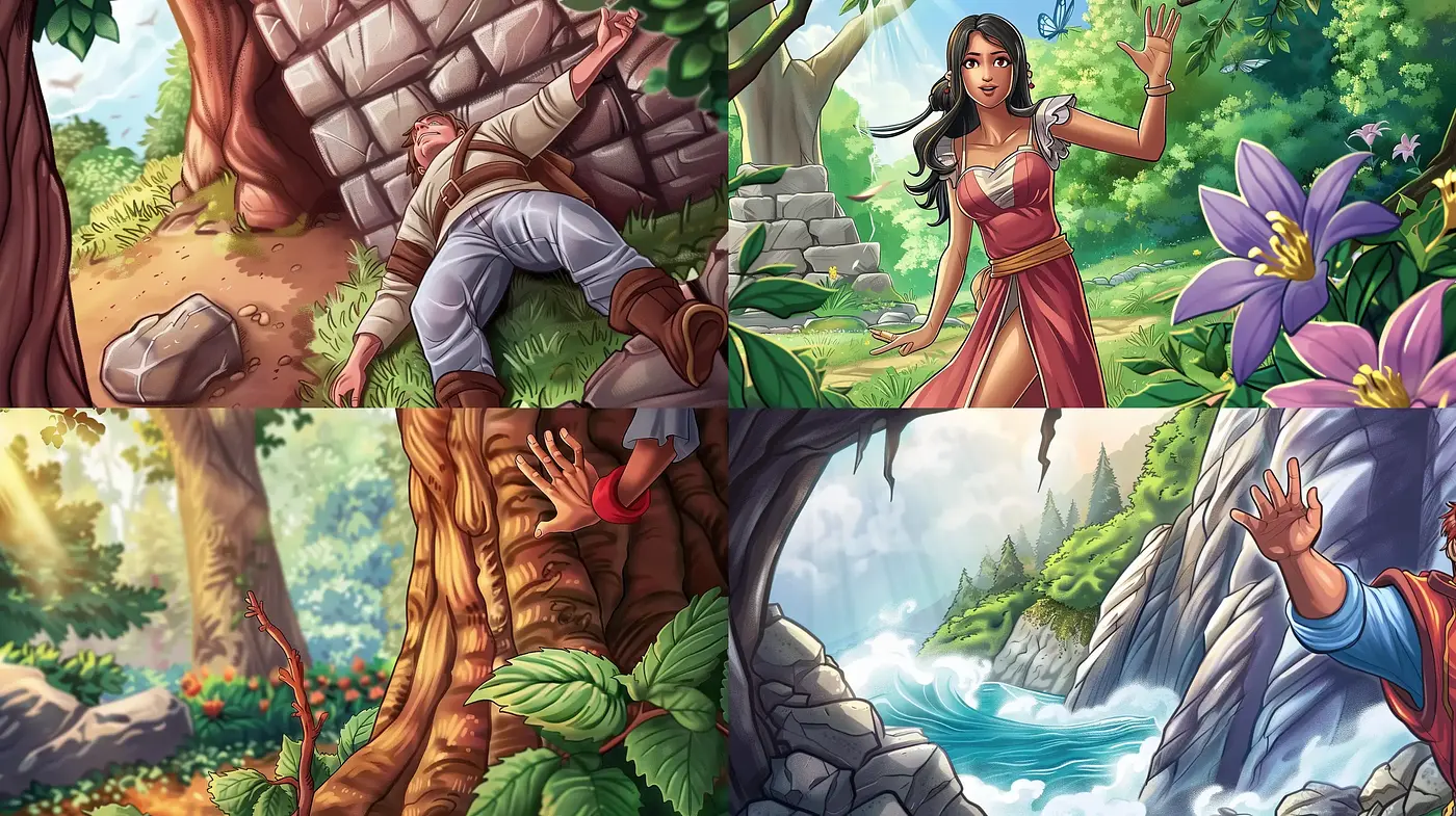 Lush Fantasy Storybook Illustration Style - Midjourney sref style
