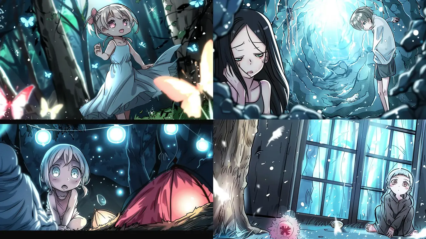 Enchanted Twilight: A Manga-Inspired Mysterious Nighttime Saga - Midjourney sref style