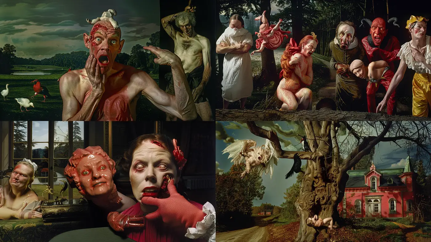 Theatrical Baroque Revival with Surreal Overtones - Midjourney sref style