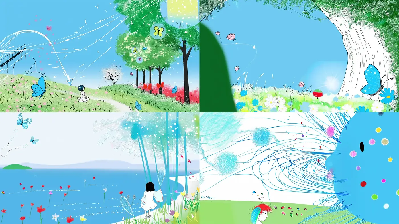 Whimsical Brushstrokes in Pastel Landscapes - Midjourney sref style