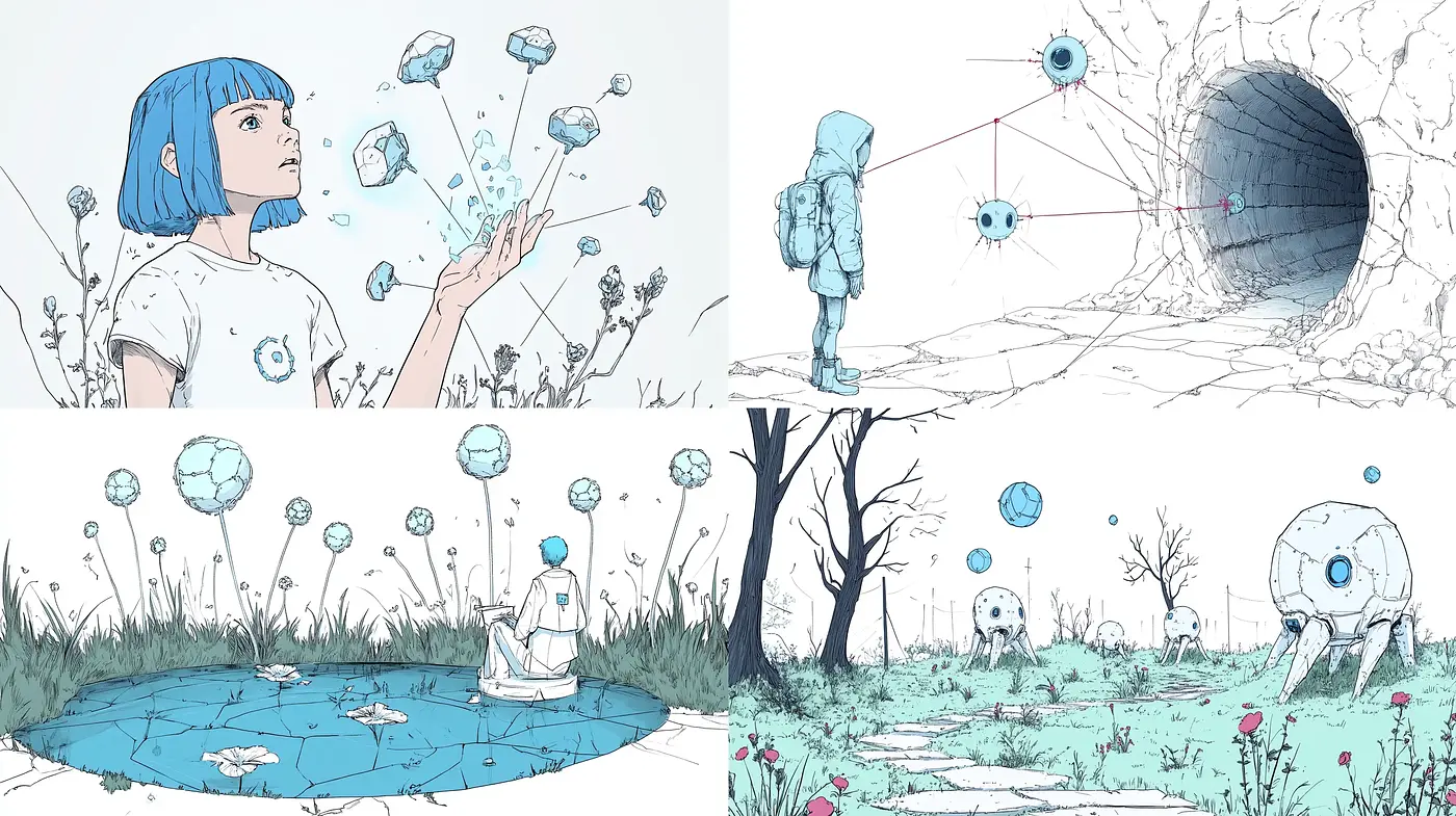 Ethereal Whimsy in Pastel: A Modern Illustrated Scenic Series - Midjourney sref style