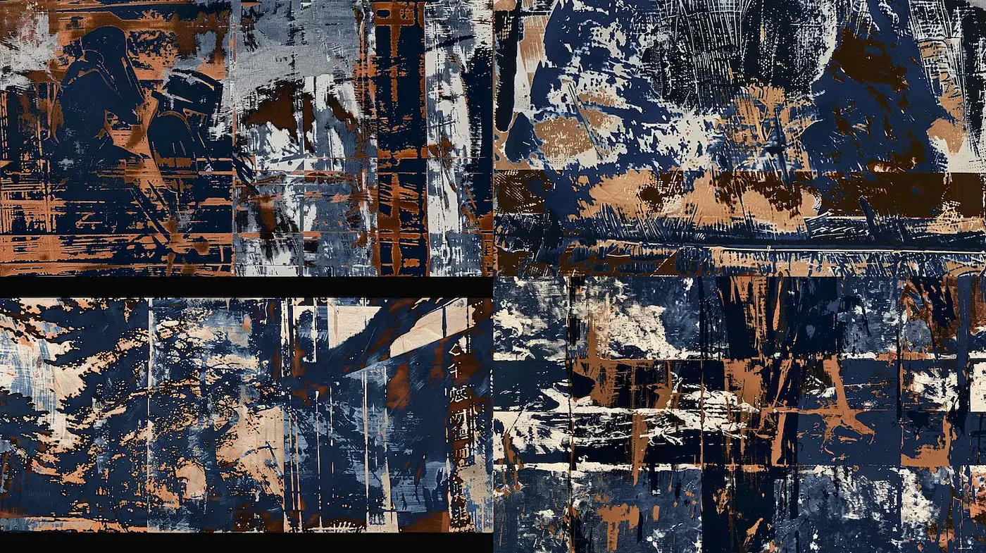 Abstract Textural Composition with a Nostalgic Touch - Midjourney sref style