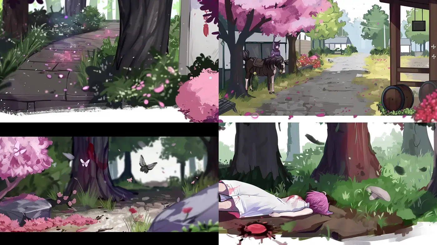 Harmonious Pastel Nature Vignettes - Midjourney sref style