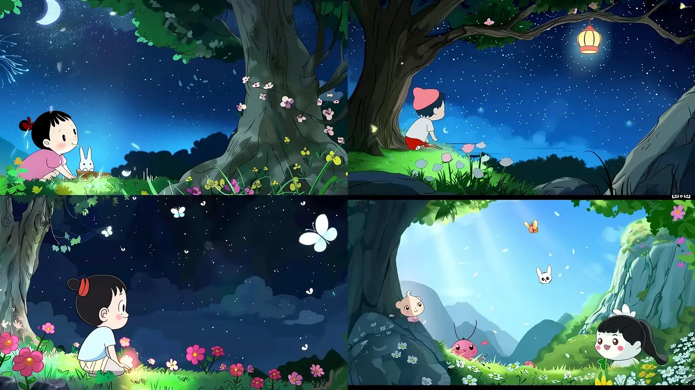 Enchanting Storybook Harmony: A Consistent Tale Through Color and Light - Midjourney sref style