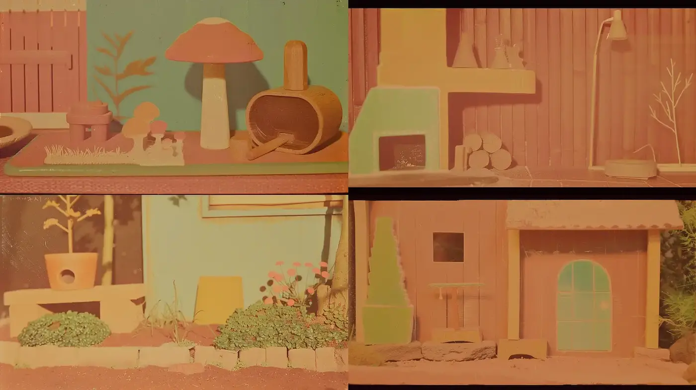 Charming and Whimsical Miniature Environments with a Warm Retro Aesthetic - Midjourney sref style