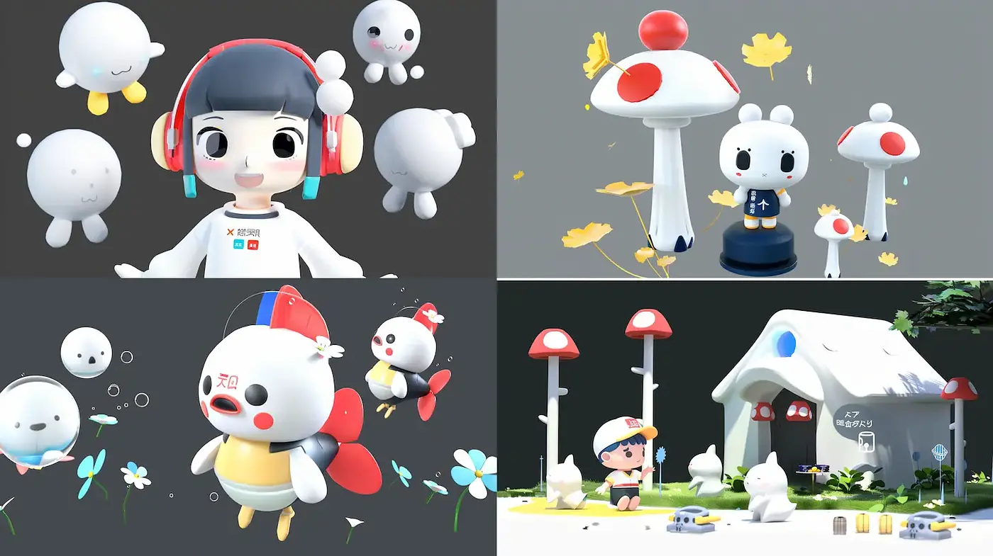 Charming and Whimsical World of Soft Characters and Playful Elements - Midjourney sref style