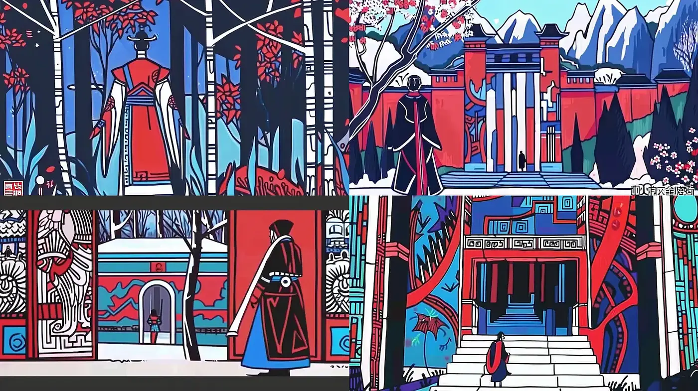 Vibrant and Textured Illustrations with Cultural Influences - Midjourney sref style