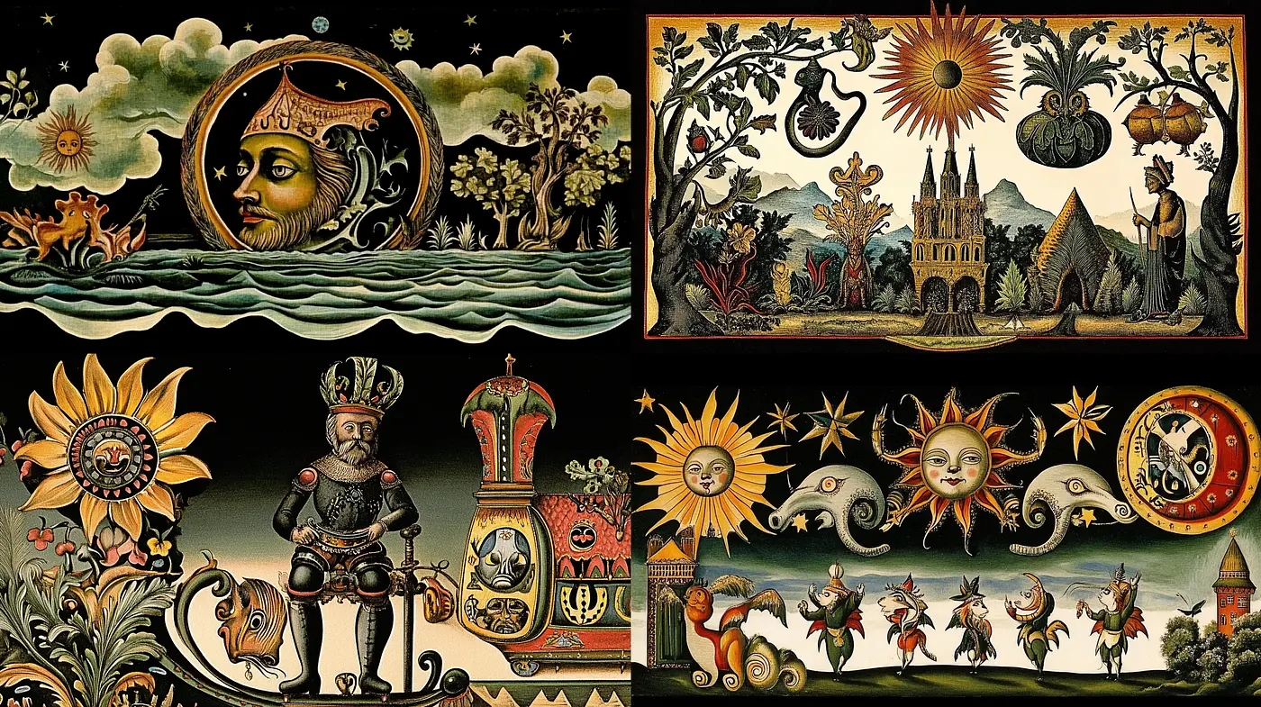 Enigmatic Renaissance Tapestry - Midjourney sref style