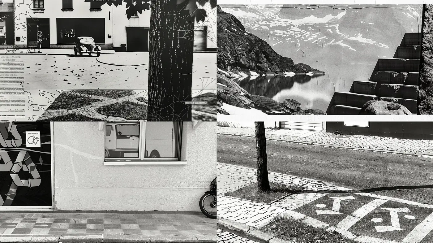 Monochromatic Melancholy: Textural Homage to Vintage Photography and Ink Drawings - Midjourney sref style