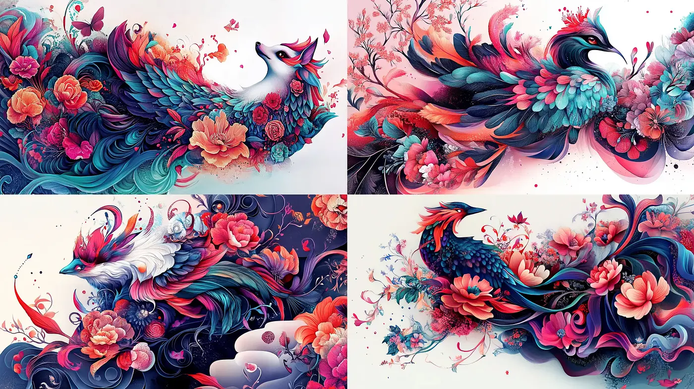 Ethereal Floral Fantasy in Whimsical Hues - Midjourney sref style