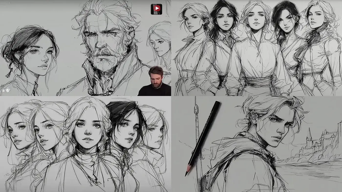 Minimalist Portraiture with Emotional Depth and Expressive Lines - Midjourney sref style