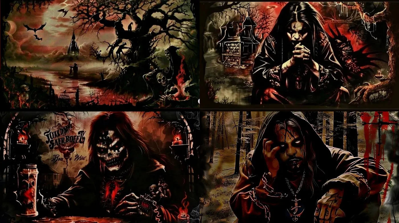 Nocturnal Gothic Elegance: A Fusion of Dark Mythos and Brooding Intensity - Midjourney sref style