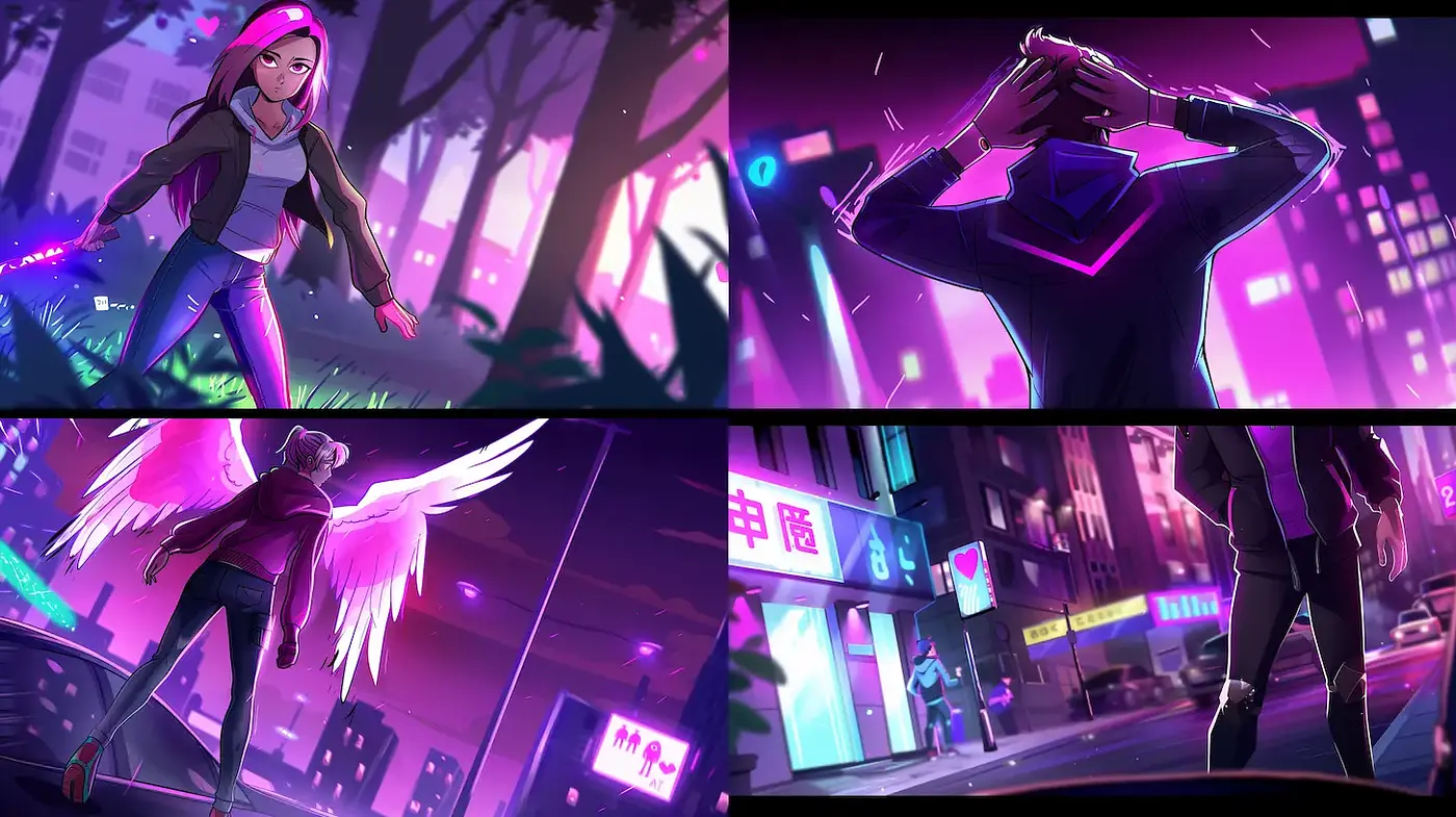 Dynamic and vibrant urban fantasy art style - Midjourney sref style
