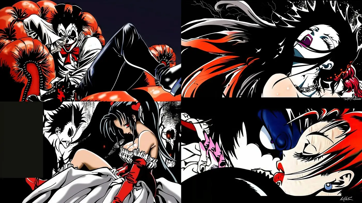 Vibrant Graphic Novel Aesthetics with Bold Contrasts and Dynamic Poses - Midjourney sref style