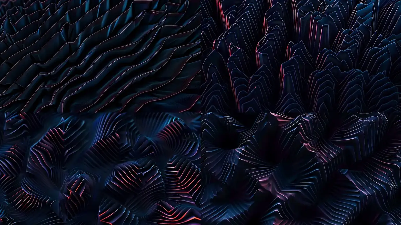 Dynamic Textural Landscapes with Neon Accents - Midjourney sref style