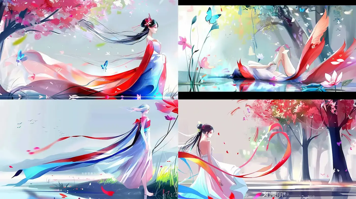 Elegant Eastern-Inspired Illustrations with a Touch of Dreamlike Whimsy - Midjourney sref style