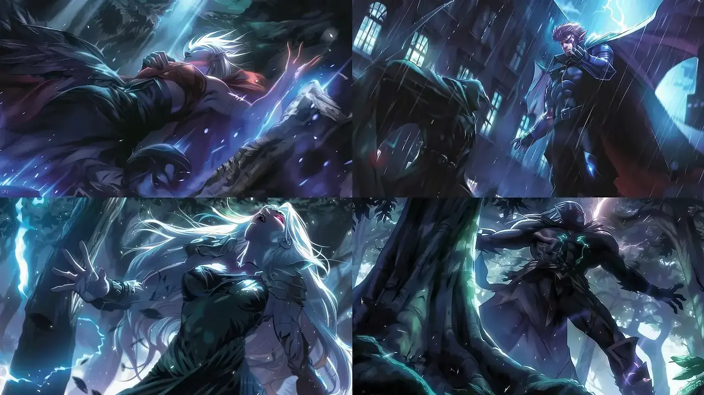 Dramatic Fantasy Illustration with a Mystical Atmosphere - Midjourney sref style